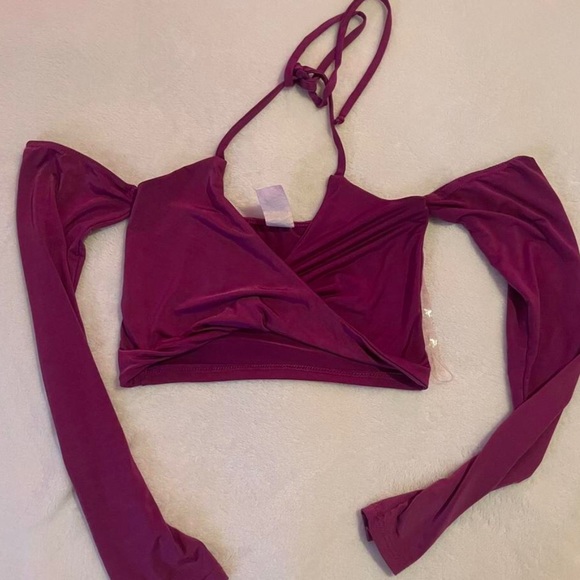wrap halter crop top - Picture 1 of 2